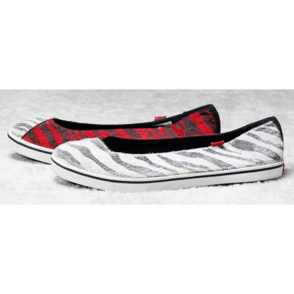Vans Caliente Zebra Print Slip on Red Black White Sneakers Ballet Womens 10.5 - Picture 10 of 16